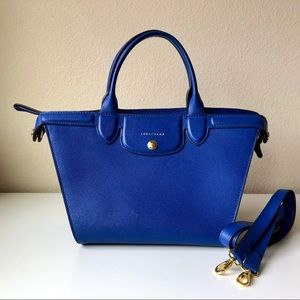 $1120 Longchamp Le Pilage Heritage Bag in Blue
